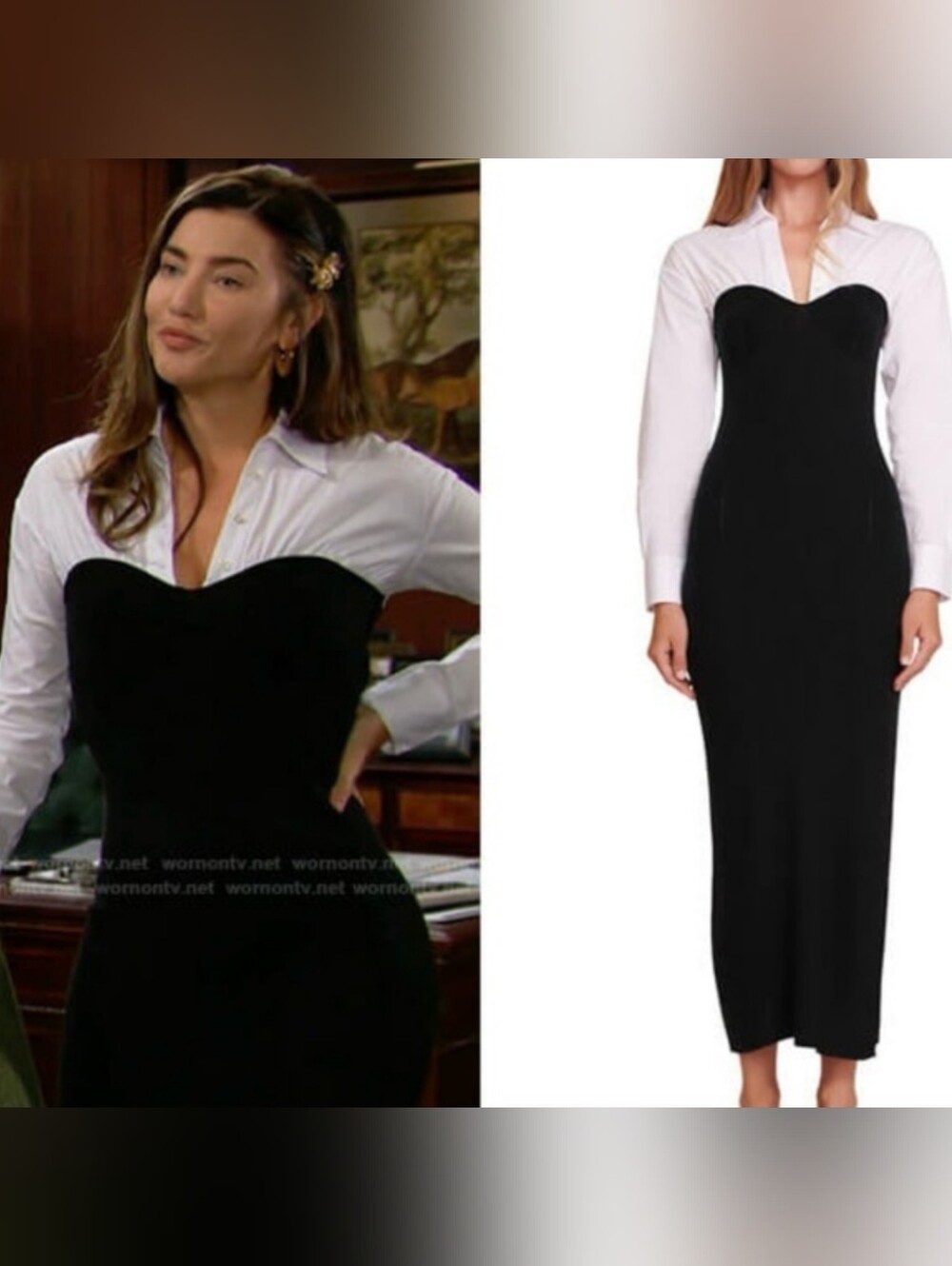 Staud Black and White Hazel Maxi